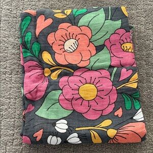 Floral Kids Swaddle Blanket- Pink, Yellow, Green